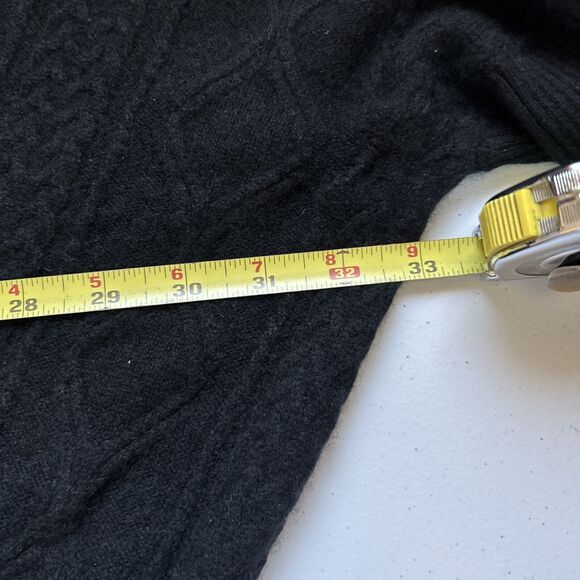 Quinn Women’s One Size V-Neck 100% Cashmere Black Sweater Boho Goth Flaws - Picture 3 of 9